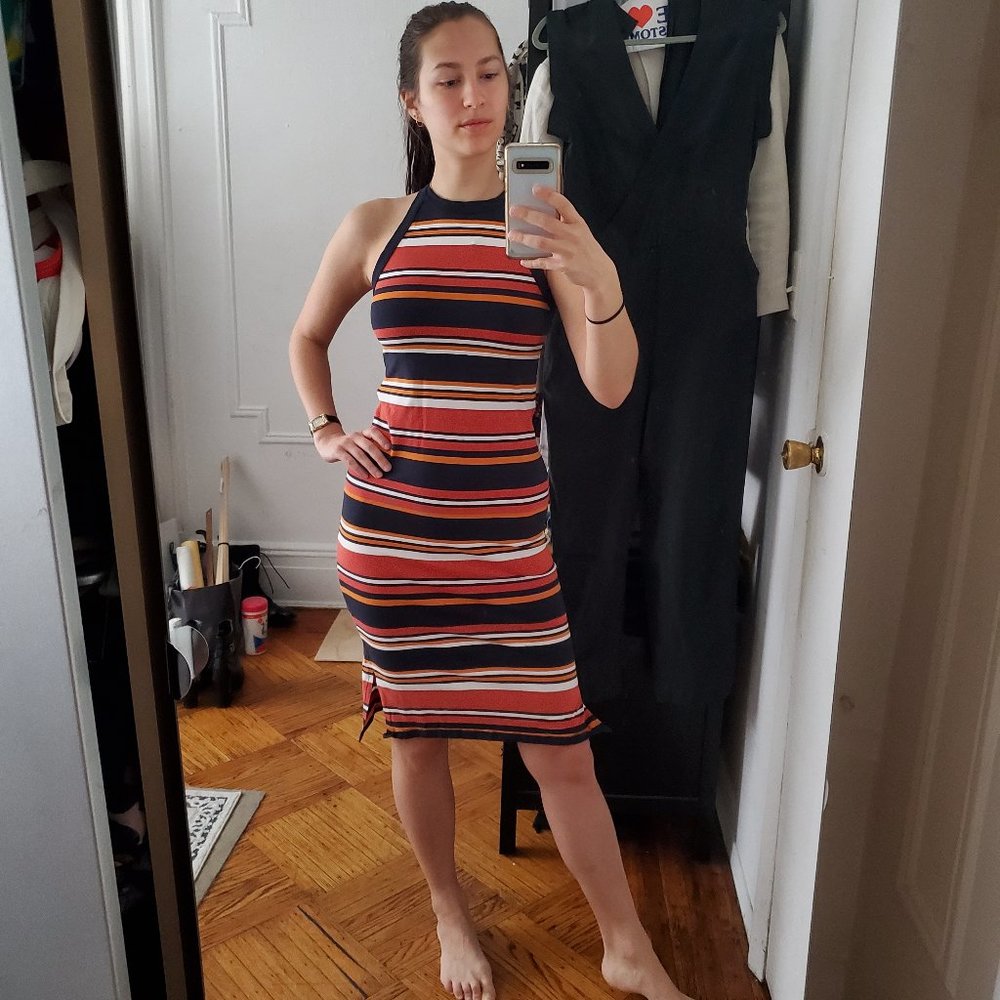 Striped midi dress